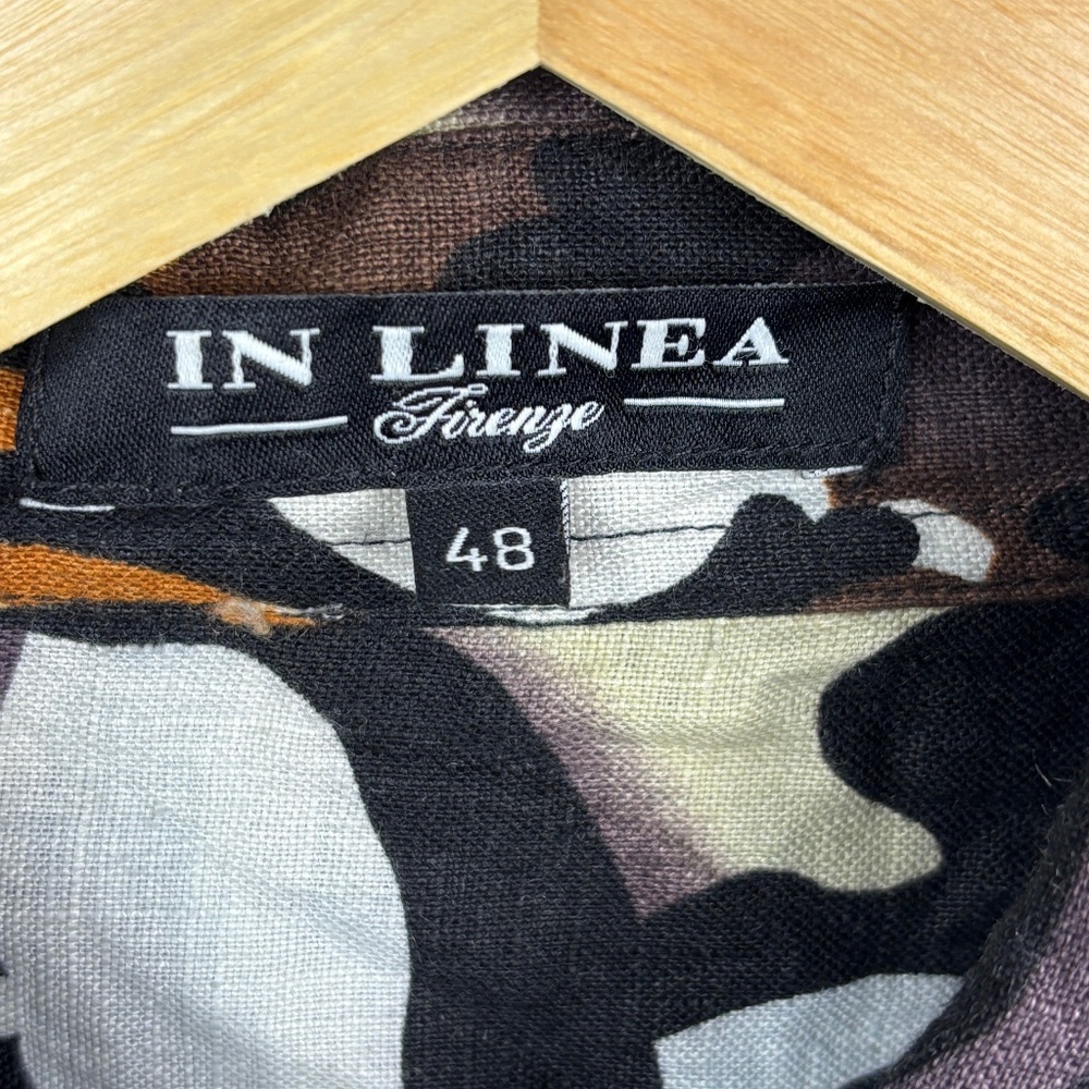 Women Long Sleeve Linen Button Up Tunic Sz 48: 16 XL Lagenlook‎ In Linea Firenze - Picture 3 of 9